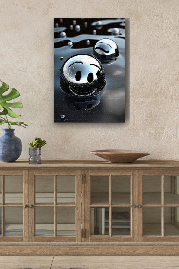 Gülümseyen Metal Top Yağlı Kanvas Tablo ürün görseli