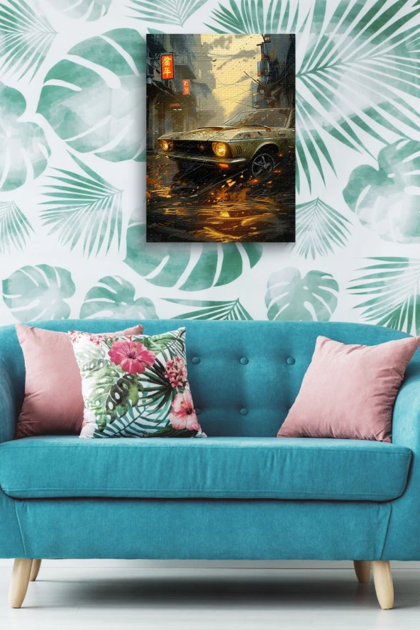 Eski Araba Yağlı Kanvas Tablo - Resim 5