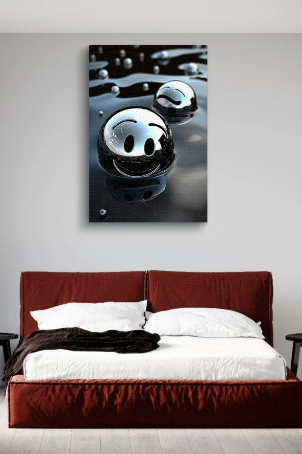 Gülümseyen Metal Top Yağlı Kanvas Tablo - Resim 3