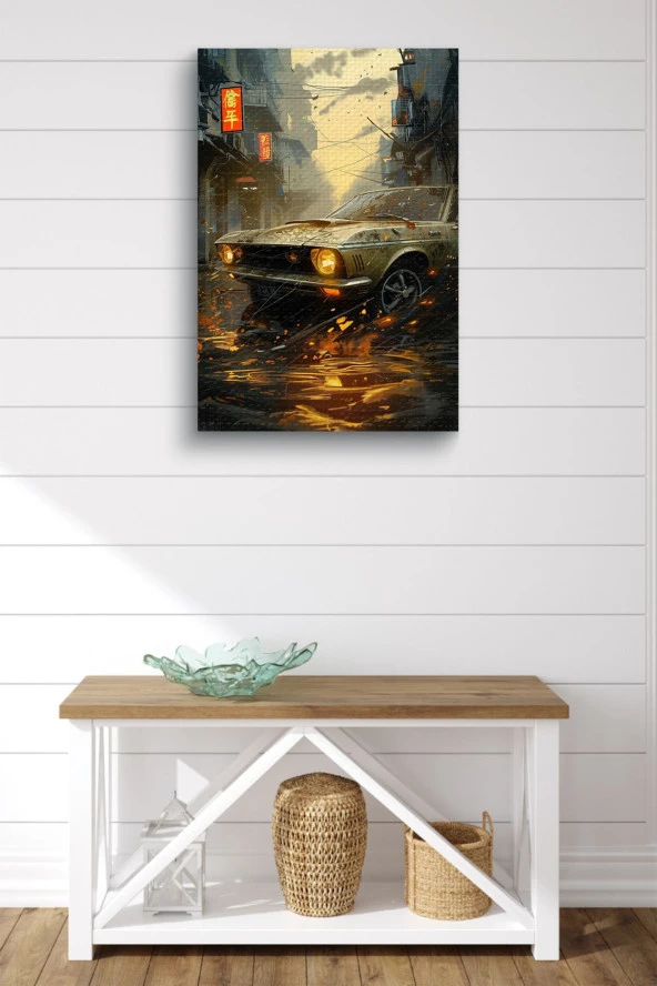 Eski Araba Yağlı Kanvas Tablo - Resim 2