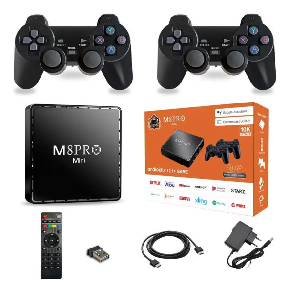 M8 PRO Mini 2.4G 10K ultra HD 64 GB TV BOX Android TV GAME BOX android 12.1 TV  2 Adet Oyun Konsolu - 4