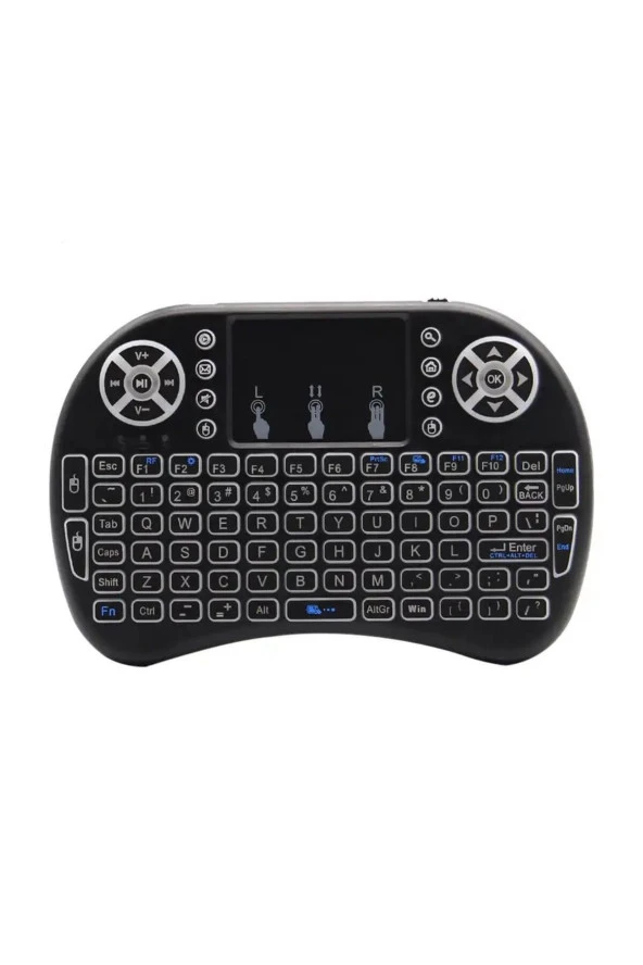 Işıklı Mini Kablosuz TV Klavye Mouse Bataryalı - Resim 4