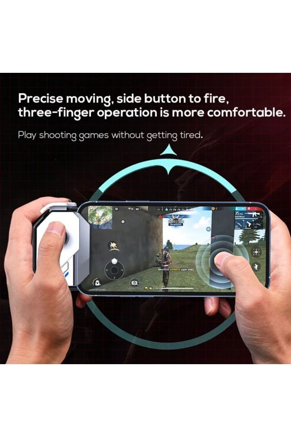 Mini Mobil Oyun Joystick Pubg Call Of Duty Valor Bluetooth Şarjlı Tetik Gamepad - 3