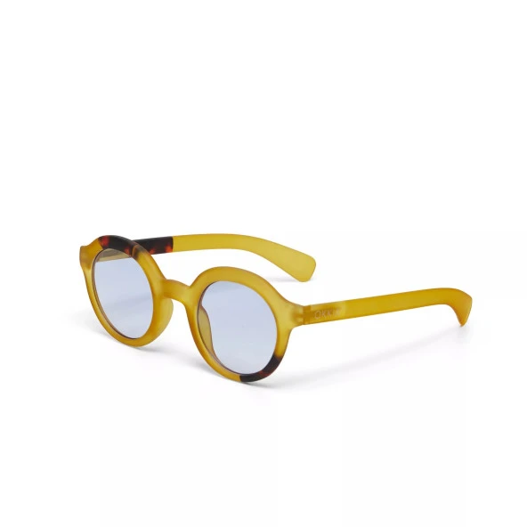 Okkia Lauro Unisex Yuvarlak Sarı Havana Güneş Gözlüğü Siyah Degrade Mavi Gradyan - Resim 2