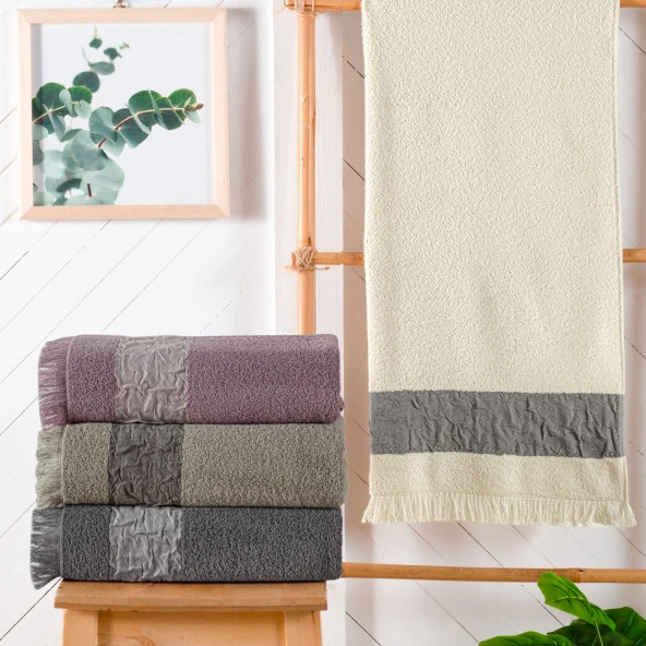 Schafer Home Crepe 70x140 Armürlü Havlu-Krem