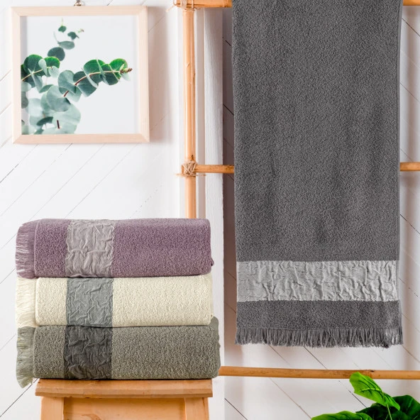 Schafer Home Crepe 50x90 Armürlü Havlu-Antrasit