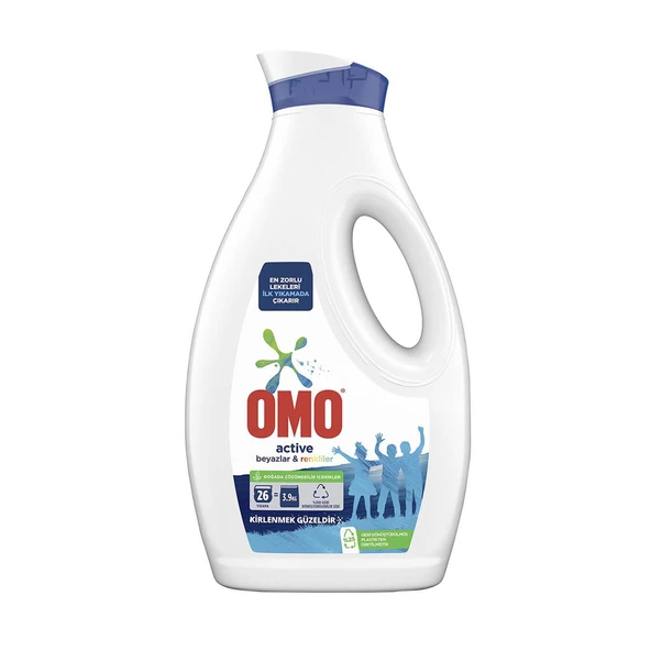 Omo Sıvı Deterjan Active Beyazlar Ve Renkliler 26 Yıkama 1690 Ml x 2 Adet - 3
