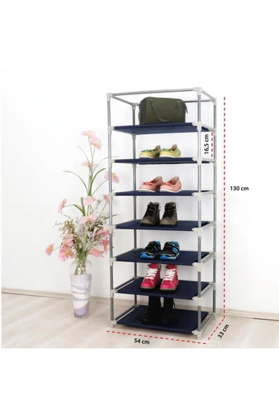 7 Raflı Çelik Profilli Bez Dolap, Bez Ayakkabılık - 3