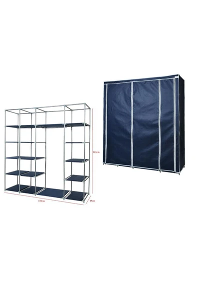 Prado Stark Xtra Çift Yandan Raflı Çelik Profilli Bez Dolap - 4