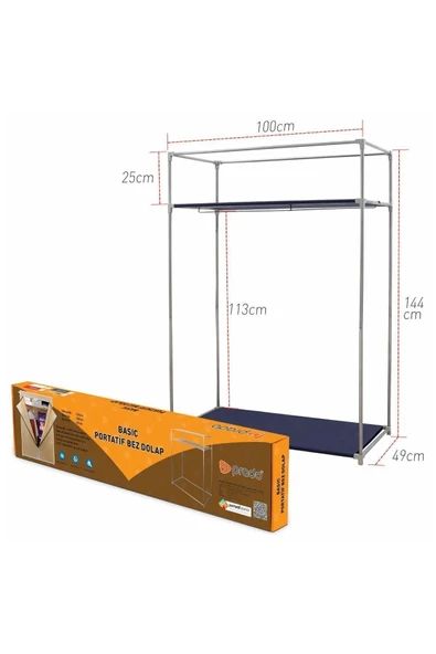 Prado Basic  Çelik Profilli Portatif Bez Dolap GRİ - 2