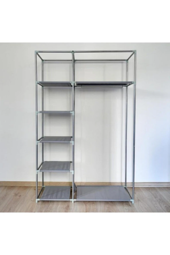 Prado Elit GRİ Yandan Raflı Çelik Profilli Bez Dolap - 2