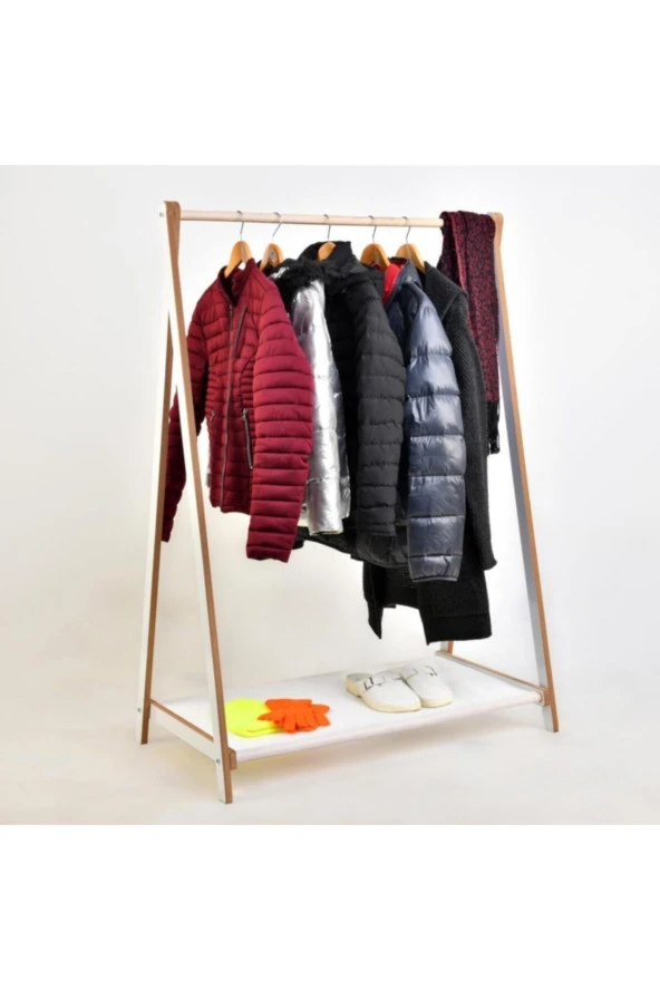Prado Ahşap Dekoratif Ayaklı Elbise Konfeksiyon Askısı - 2