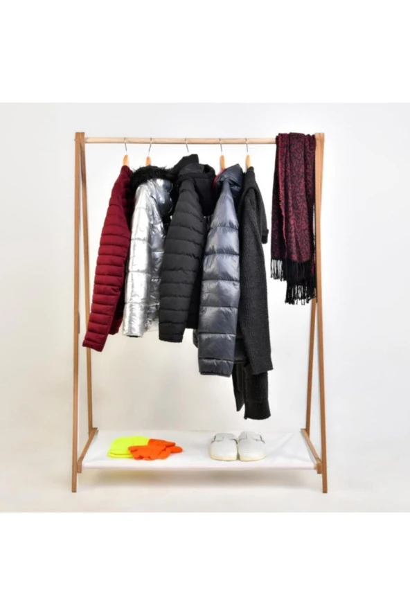 Prado Ahşap Dekoratif Ayaklı Elbise Konfeksiyon Askısı - 3