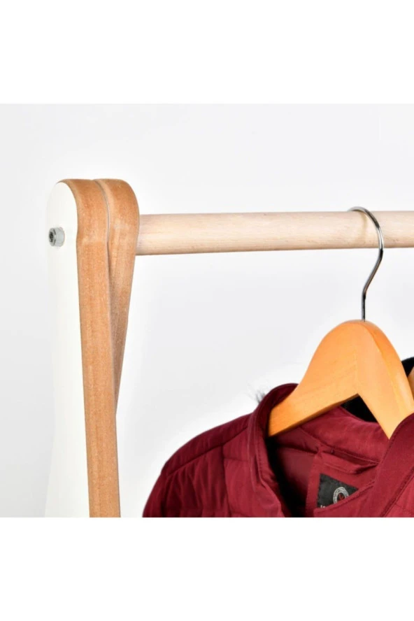 Prado Ahşap Dekoratif Ayaklı Elbise Konfeksiyon Askısı - 4