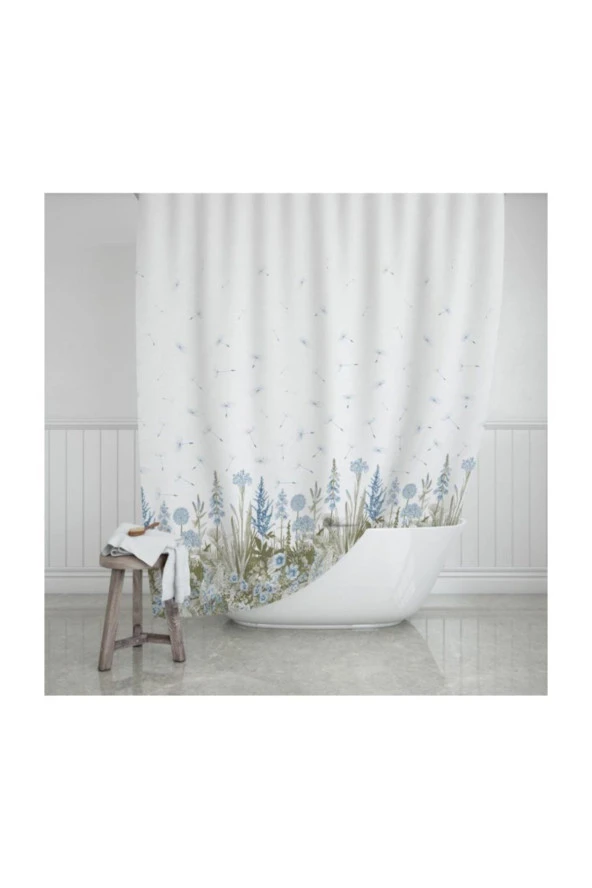 Prado Kır Banyo Perdesi, Duş Perdesi 180X200Cm Askı Hediyeli - 2