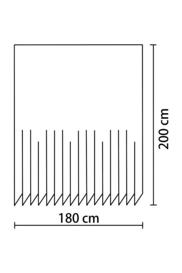 Prado Kır Banyo Perdesi, Duş Perdesi 180X200Cm Askı Hediyeli - 3