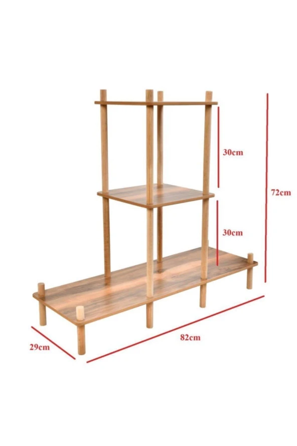Prado Ahşap Dekoratif Çiçeklik Çiçek Sehpası No: 2 - 3