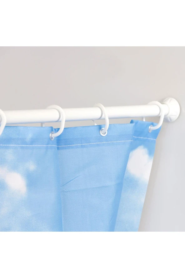 Prado Dolphin Duş Banyo Perdesi 180X200 Banyo Askısı Hediye Bp8852-180X200-H - 3