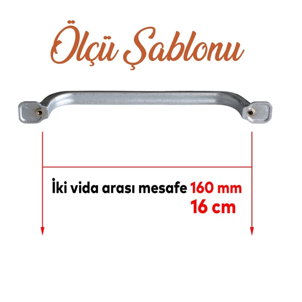 Zümre Krom Metal Kulp 160 mm-16 cm Mobilya Çekmece Mutfak Dolabı Dolap Kapak Kulpları Kulbu Kulpu - 2