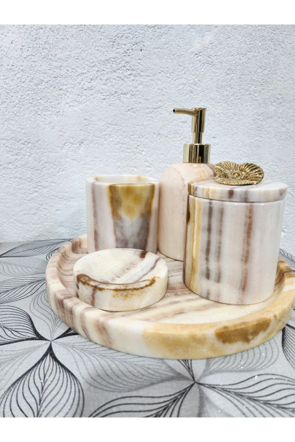 mermer 5'li banyo takımı - 3