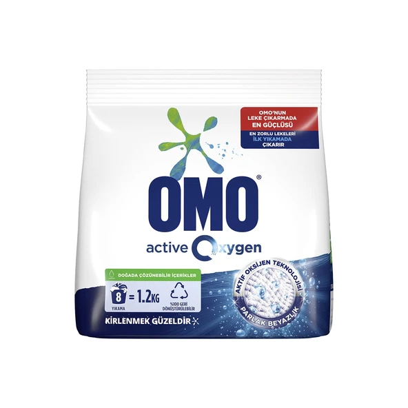 Omo Matik Active Oxygen Toz Deterjan 1,2 Kg x 2 Adet - Resim 3