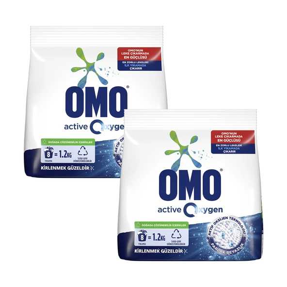 Omo Matik Active Oxygen Toz Deterjan 1,2 Kg x 2 Adet - Resim 2