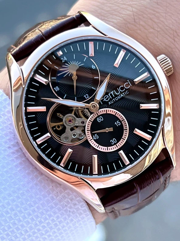 Ferucci Otomatik Ay/Güneş Kadran Özellikli 30 Mt Suya Dayanıklı Erkek Kol Saati EFC.03343.05 ürün görseli