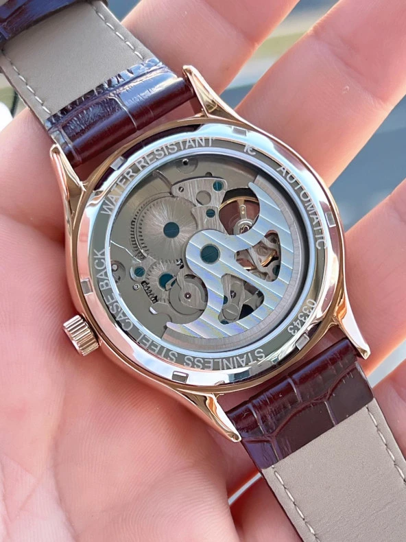 Ferucci Otomatik Ay/Güneş Kadran Özellikli 30 Mt Suya Dayanıklı Erkek Kol Saati EFC.03343.05 - Resim 4