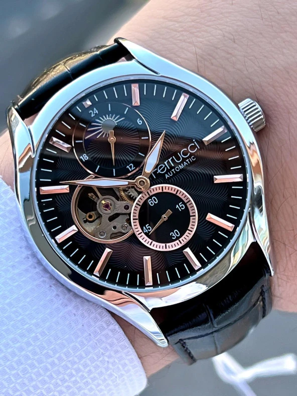 Ferucci Otomatik Ay/Güneş Kadran Özellikli 30 Mt Suya Dayanıklı Erkek Kol Saati EFC.03343.01 ürün görseli