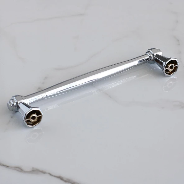 Sütun Krom Metal Kulp 128 mm-12.8 cm Mobilya Çekmece Mutfak Dolabı Dolap Kapak Kulpları Kulbu Kulpu - 4