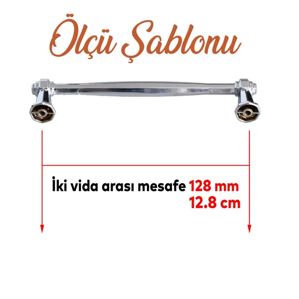 Sütun Krom Metal Kulp 128 mm-12.8 cm Mobilya Çekmece Mutfak Dolabı Dolap Kapak Kulpları Kulbu Kulpu - 2
