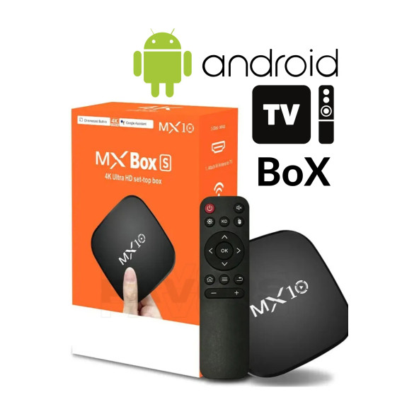 MI BOX 4K Android Tv Box + Stick Wifi Akıllı Tv Kutusu Ve Kumandası Medya Oynatıcı Mx10 Box