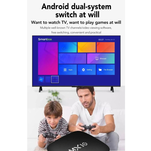MI BOX 4K Android Tv Box + Stick Wifi Akıllı Tv Kutusu Ve Kumandası Medya Oynatıcı Mx10 Box - 3