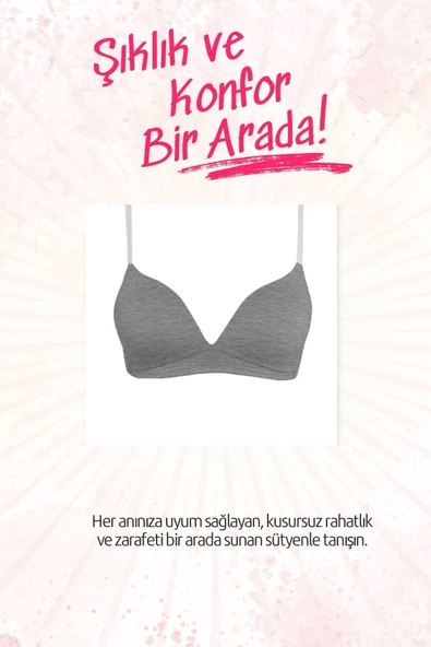 Genç Kız Alıştırma Penye Sütyen Pamuklu Soft Kap İç Çamaşırı - 12