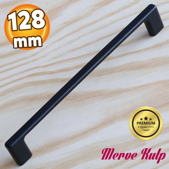 Merve Siyah Metal Kulp 128 mm-12.8 cm Mobilya Çekmece Mutfak Dolabı Dolap Kapak Kulpları Kulbu Kulpu