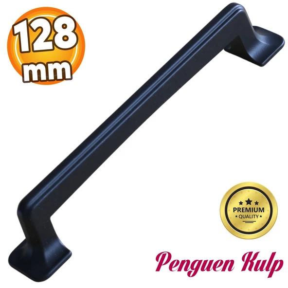 Penguen Siyah Metal 128 mm-12.8 cm Mobilya Çekmece Mutfak Dolabı Dolap Kapak Kulpları Kulbu Kulpu