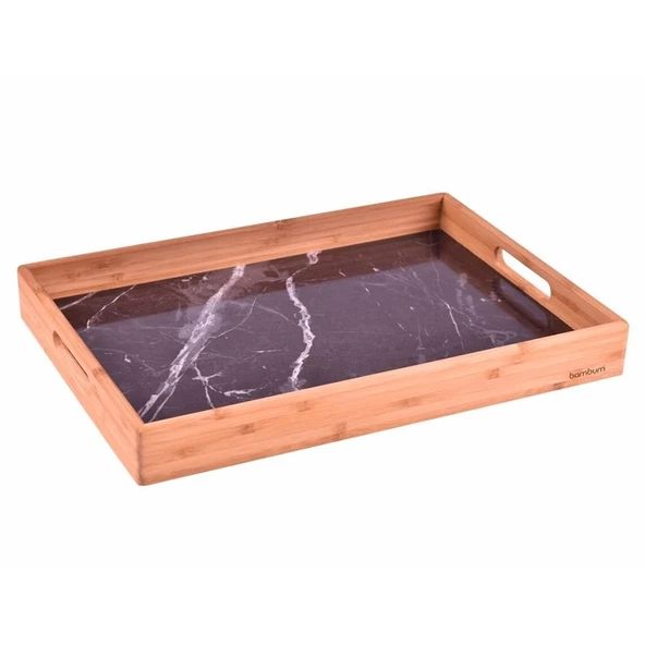 Bambum Marbella Mermer Desenli Tepsi Orta Boy - 3