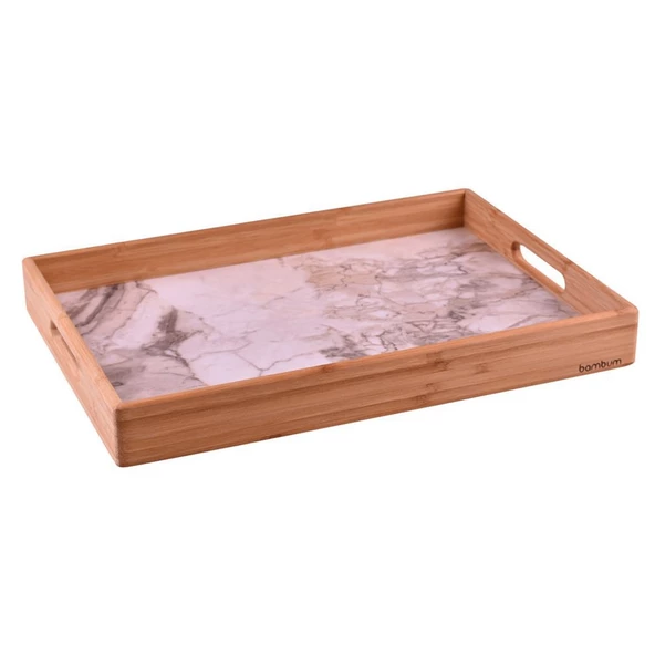 Bambum Marbella Mermer Desenli Tepsi Orta Boy - 2