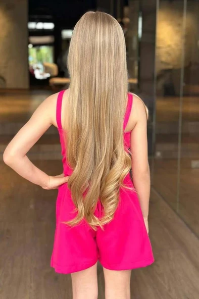 Kız Çocuk Fiyonk Detaylı İp Askılı Fuşya Şortlu Takım - Resim 2