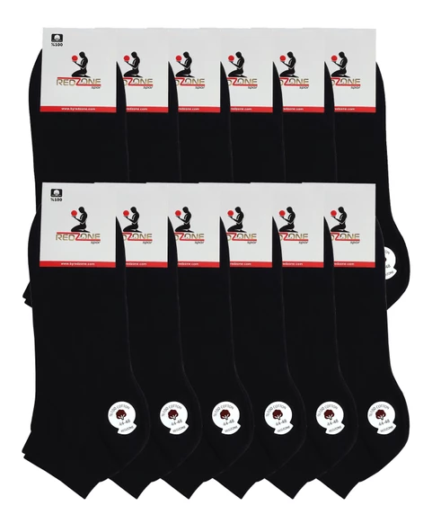 12 Adet Büyük Numara Erkek Redzone Beyaz Patik Çorap 44-48 - 2