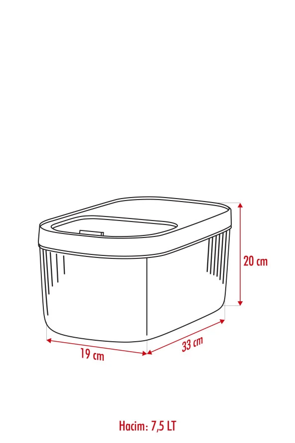 2'Li 7.5 LT Multibox Kayar Kapaklı Saklama Kabı & Erzak Kabı & Toz Ve Tablet Deterjan Kutusu ( ETİKET HEDİYELİ ) - 5