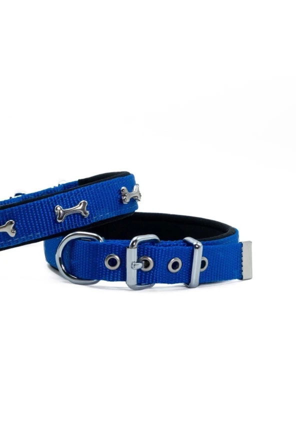 DOGGİE KÖPEK BOYUN TASMASI MAVİ KEMİKLİ 2062MROYALBLUE