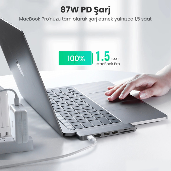 Ugreen Macbook Pro Air İçin Thunderbolt 3 Type-C HDMI USB 3.0 SD Kart Okuyucu Hub Adaptör - 5