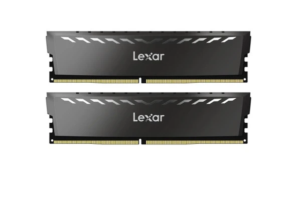 LEXAR THOR RAM DT GAMING DDR4 UDIMM 32GB KIT (2x16GB) 3200 XMP MEMORY WITH HEATSINK DARK GREY COLOR DUAL PACK LD4BU016G-R3200GDXG