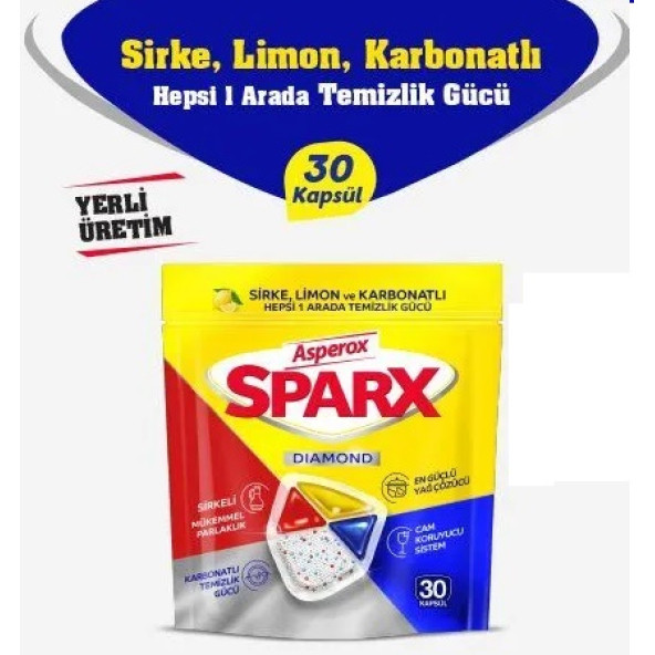 ASPEROX SPARX DIAMOND BULAŞIK MAKİNASI TABLETİ 30LU