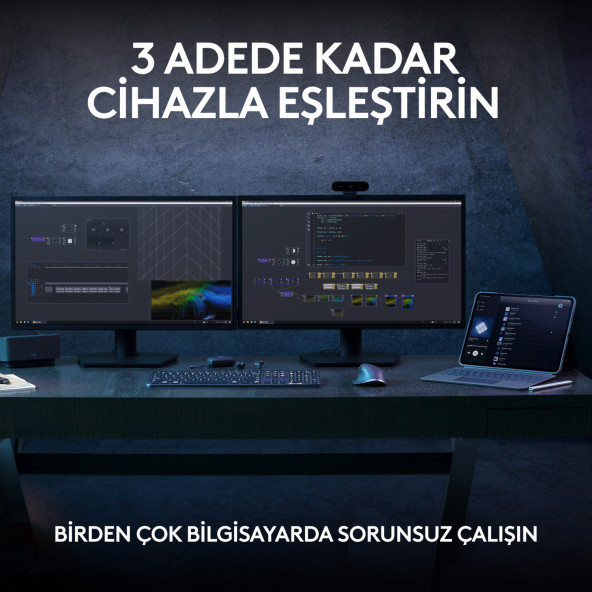 Logitech MX Keys S Gelişmiş Aydınlatmalı Tam Boyutlu Kablosuz Türkçe Q Klavye - Siyah - 2