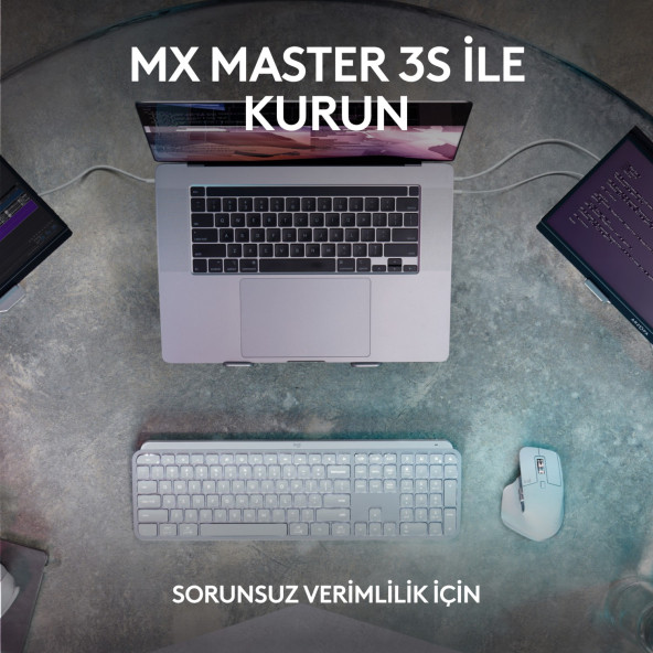 Logitech MX Keys S Gelişmiş Aydınlatmalı Tam Boyutlu Kablosuz Türkçe Q Klavye - Siyah - 4