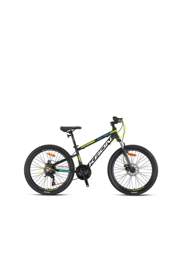 Kron XC 75 - 24" MTB - 13' - 21 Vites - H.DISC - Mat Siyah-Neon Sarı/Beyaz/Mavi