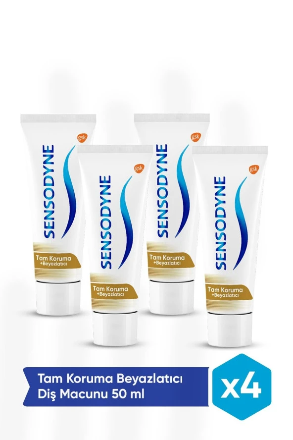 Sensodyne Tam Koruma Beyazlatıcı Diş Macunu 50 Ml. 4'lü Set