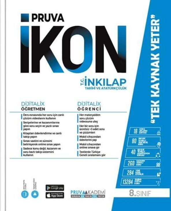 Pruva Akademi 8. Sınıf T.C. İnkılap Tarihi ve Atatürkçülük İkon Konu Anlatımlı